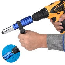 리벳건 팝너트건 리벳 blue multifunction nail gun auto rivet electric rivet nut gun riveting tool 무선 드릴 어댑터, 검은색