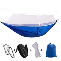 타프쉘 모기장과 방수 비 플라이 텐트 방수포 세트와 15 색 캠핑 해먹 경량 휴대용 210T 나일론 그물 침대, [01] camouflage Shelter, [04] blue - white net