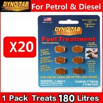 연료절감기 연료절감장치 파워세이버미국에서 만든 Dynotab®가솔린 및 디젤 카본 클리너 파워 부스터 용, 06 20 cards treat 3600L