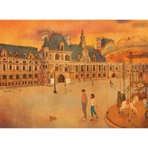 150피스퍼즐 퍼엉-파리시청 광장 퍼즐코리아퍼엉 작가 그림 일러스트 그림 커플 연인 풍경 150조각 150피스 가로, 본상품
