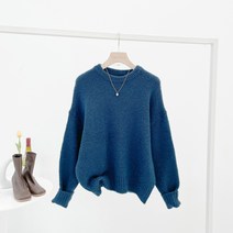 샵159 비틀 기본 라운드 루즈핏 긴팔 니트티