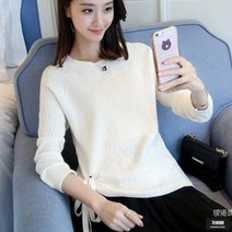 가바바 여성 스웨터 리본매듭이 예쁜 라운드넥 가을 니트 G55448