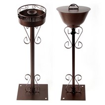 실외용 철재스탠드재떨이 야외 업소용 녹방지분체, 1.철재스탠드재떨이(메탈릭)