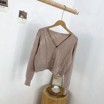 세련된 예쁜 귀여운 여성 숏 가 카 디건 크롭 재킷 자켓 니트 봄 가을 간절기 긴팔 슬림핏 v 브이 넥 아우터 편한 카멜 옐로우 블랙 학생 추천 선물 하이웨슨트 매치 코디
