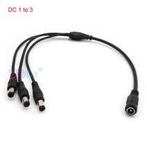 전원분배기 호환 DC 전원 잭 5.5*2.1mm 케이블 보안 CCTV 카메라 및 LED 스트립 용 1 암-2/3/4/5 수 플러그, 02 DC 1 to 3