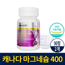 캐나다 마그네슘 영양제 마그네숨 400 1200mg 90정 알약 모양 건강기능식품, 2개