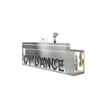 카페 계산대 스테인리스 리셉션 인포 포스 테이블, 흰색 + 푸른 빛