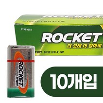 로케트 망간 건전지 9V 1P 1박스 사각배터리, 주르 쿠팡 1, 주르 쿠팡 본상품선택