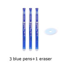 지울 수 있는 펜 젤 0.5mm 블루/블랙 잉크 리필 세트 학교 용품 학생 쓰기 시험 문구 30 개, [06] 3pcs blue  pens