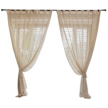 일본식 복고풍 거실 커튼 서재 베란다 주방 포인트 레이스 레이어드 커텐 앤티크 린넨 코튼