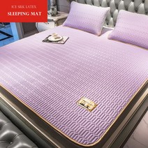 푹신한 천연 WOSTAR 여름 아이스 새틴 매트리스 라텍스 슬리핑 매트 90cm/180cm/200cm 성인 키즈 쿨 럭셔리 더블 침대 보호 패드 킹 사이즈