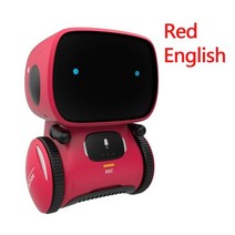 Emo 로봇 스마트 로봇 음성 명령 센서 노래 춤 반복 장난감 어린이 소년 소녀 말하기, Red English, Red English