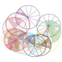 12ea 1-12 분할 투명필름 분수 초등수학 교구 수업 수놀이 교재 분수놀이 초등학생 수업초등 이해