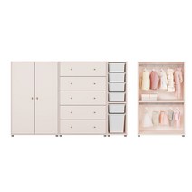 한샘 보나 2단 행거형 베이비장 세트 194cm, G:화이트_다크그레이(G)