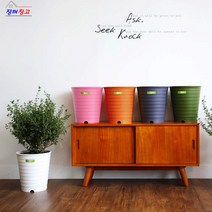 국산 대형 플라스틱 원형 화분 48x 35 흰색화분 거실 베란다 롱분 긴화분 커버, 펄그린
