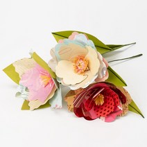 페이퍼 플라워 만들기 3종 모음 종이 꽃 꽃다발 종이공예 재료 원데이클래스 만들기 diy, 레드
