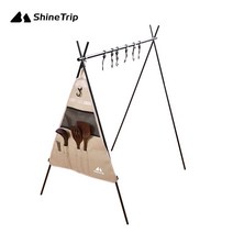SHINETRIP 경량 인디언행어 사각 삼각 오거나이저 우드행거 수납포켓 고리 후크 사이드가방 설거지 거치대, 경량 인디언행어(대형)
