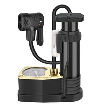 자전거 풋풋펌프 가정용 차량용 인플레이터 펌프 미니 휴대용 볼펌프, 골든럭셔리시계[공기압160Psi]