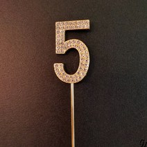 큐빅숫자토퍼 생일파티용품 케이크장식 여행 보석토퍼만들기 데코픽 브라이덜 베이비샤워 백일돌, 숫자5