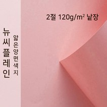 뉴씨플레인 종이문화 얇은 양면색지 120g 2절 낱장 1매 No.27 분홍색, 1장