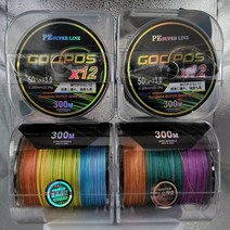 [갓포스 일본내수용] 12합사 300M 멀티컬러 다이니마100% (선물 2가지 드려요~), 12합사줄 300m (1.5호), 12합사줄 300m