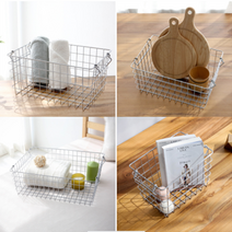 이케아바스켓 철망 와이어 수납 메쉬 철제 네트망 인테리어 바구니, M, 1개