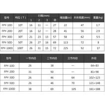 유압리프트 잭유압 실린더 초박형 FPY-10THydraulic 다중 섹션, 한개옵션0