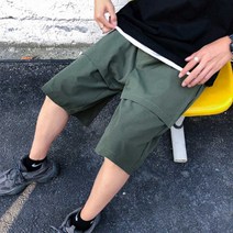 남성 여름 핫한 유니크 데일리룩 무릎 기장 면반바지:No4660ea