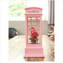 디작소 데코 집꾸미기 소품 공중전화 플라밍고 오르골, one color