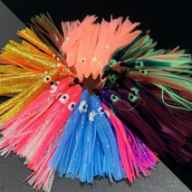 6cm꼴뚜기웜 10개입 대구 우럭 갈치 루어 문어 광어채비 튜닝 소프트베이트 참돔낚시채비, 옵션 2. 핑크 & 퍼플, 10개