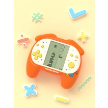 게임보이어드밴스 휴대용레트로게임기 미니오락기 4.3 인치 대형 스크린 레트로 어린이 년 핸들 게임 콘솔 Tetris whack-a-mole 클래식 향수 핸드 헬드, [02] 주황색, [01] 독립형 표준, [01]  본토