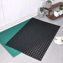 공사장 건설현장 사무소 신발 흙털이 고무 현관매트 깔개 60X90, 블랙
