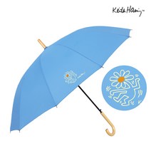 키스해링 12K 스텝 튼튼한 반자동 예쁜 파스텔 장우산