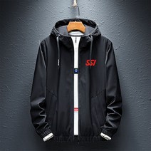 2022 봄 가을 남성 스쿠버 다이빙 재킷 SSI 프린트 후드 지퍼 방수 코트 방풍 따뜻한 단색 외투, 03 1_05 XXXL