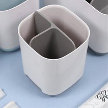 물빠짐구멍 욕실선반정리 3칸 칫솔홀더 칫솔트레이 욕실용품 칫솔고정 칫솔통 칫솔거치대, 블루