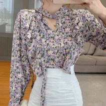 수스다 플라워리본 블라우스 프릴셔츠 빅사이즈 셔츠