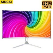 MUCAI-24/27 인치 커브 모니터 75Hz PC Lcd FHD 컴퓨터 데스크탑 화면 게임 디스플레이 MVA 패널 LED 1080P, 02 27Curved Black