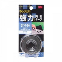 3M 양면테이프 KWP15 강력방수15mmx1.5m 5개입 양면테이프 3m테이프 테이프리필 3m 크리스탈테이프 투명테이프 스카치테이프 박스테이프 매직테이프 테이프