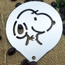 라떼 아트 모양틀 스텐실 카푸치노 베이킹 커피 몰드 아트틀, 스누피/약8.5cm3개구매시1개
