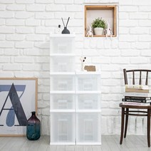 [천삼백케이] [플라팜] 공간애 틈새수납장 소형2단(뚜껑포함) 투명슬림장 틈새서랍, 소형 2단(뚜껑포함)