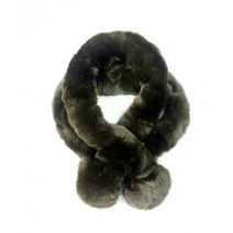 에스테나 여성용 렉스 리얼퍼 방울 천연모피 워머 머플러 고퀄 양면 퍼 모피 목도리