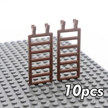 산업용 사다리 도시 친구 집 MOC 부품 울타리 계단 사다리 게이트 빌딩 블록 도어 창 인물 성 정원 벽돌 장, 24 brown stair