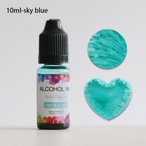 옷염색약 복원 천 패브릭 24 색 10ml15ml 아트 잉크 알코올 수지 안료 액체 착색제 염료 확산 UV 에폭시 DIY 쥬얼리 제작 가지 색상, 2bottles, sky blue10ml