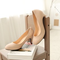 비비오 [당일출고] 둥근코 베이지 정장구두 펌프스 유니화 승무원 면접구두 5cm 7cm