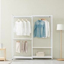 N106 스틸 시스템행거 2단기본형A 1단기본형C 세트 2colors, 화이트