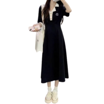 바이엔 데일리 카을 캐주얼 카라 롱 원피스