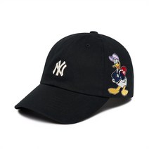 MLB x Disney 도날드덕 언스트럭쳐 볼캡 NY (Black)