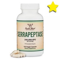 세라펩타제 세라펩타아제 Serrapeptase 240000 SPU 최대 식물성 캡슐 120개 단백질 프로틴 Protein 효소 엔자임 enzyme 베지캡슐 안전 더블 Wood