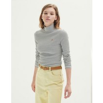 22FW [PUPPY]블랙 퍼피자수 면혼방 목폴라티셔츠 HSTS2DL56BK