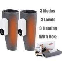 전기 다리 마사지기 무선 공기 압축 진동 종아리 마사지 기구 압력 요법 통증 완화 종아리 근육 피로, 04 1 Pair With Heating, 난방 장치 1조
